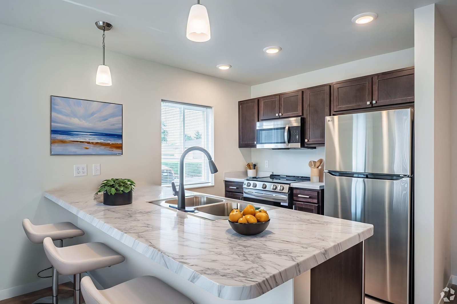 Staged apartment interior